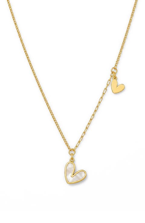 Double Heart Charm Necklace