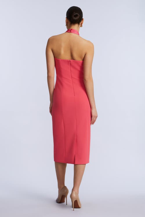 Bcbg Midi Dress With A Twist In Pink