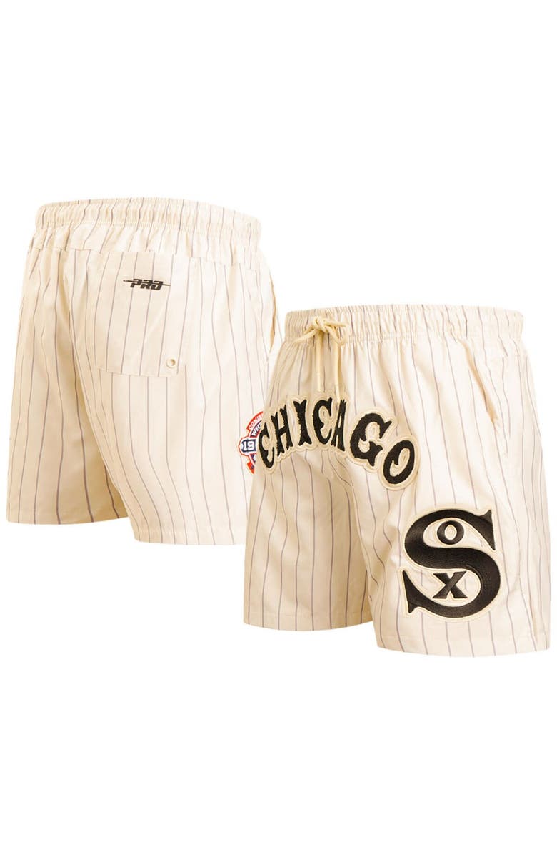 PRO STANDARD Men's Pro Standard Cream Chicago White Sox Pinstripe Retro Classic Woven Shorts, Alternate, color, 