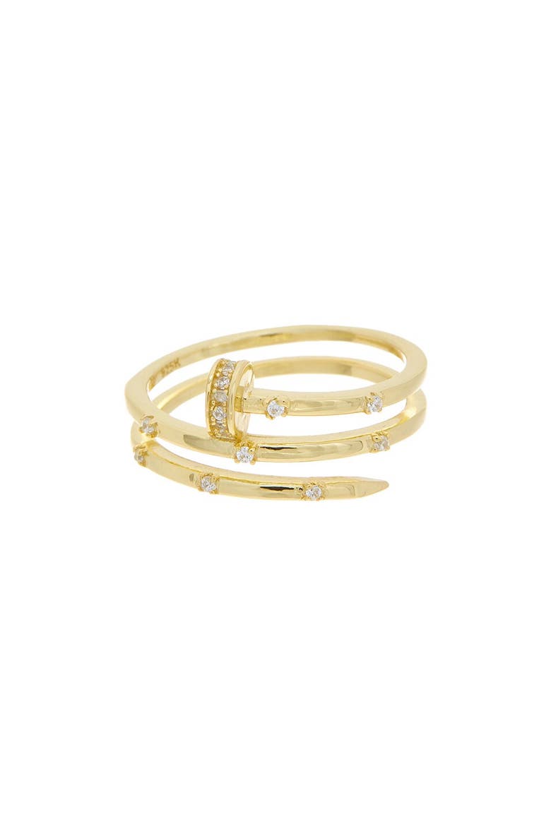 Cubic Zirconia Wraparound Wring, Main, color, YELLOW GOLD