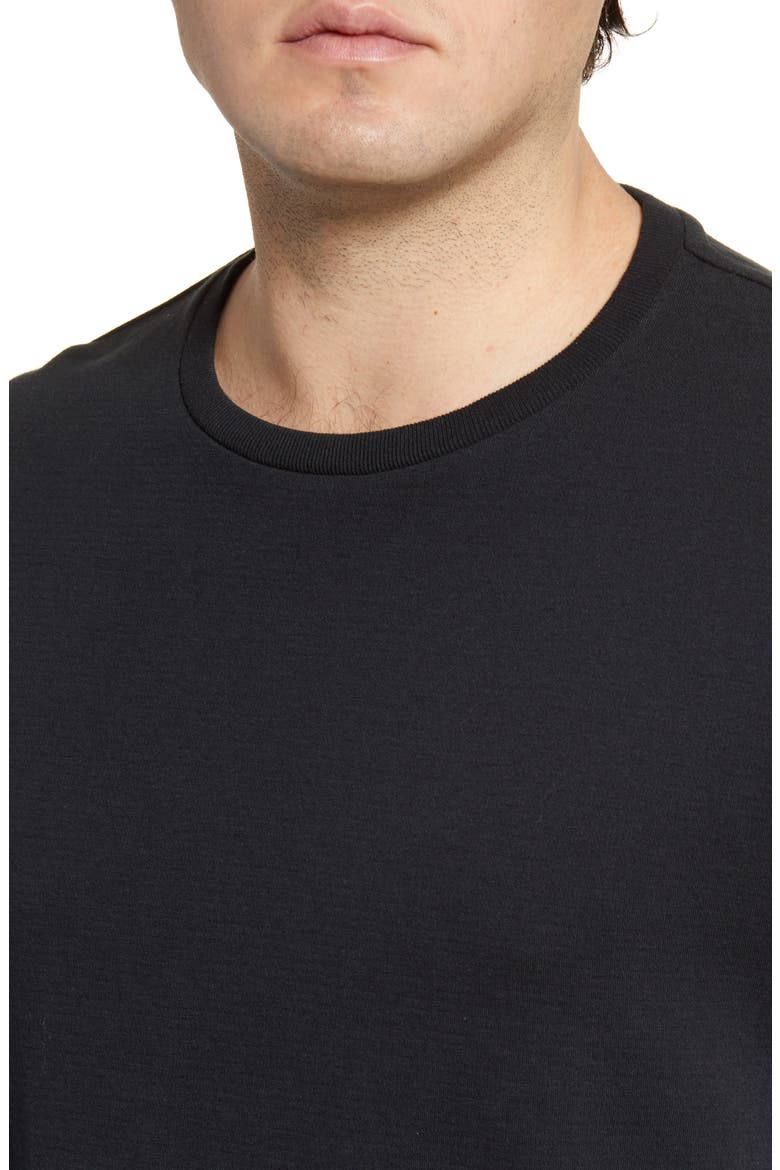 Duo Fold Long Sleeve Cotton T-Shirt, Alternate, color, NOIR