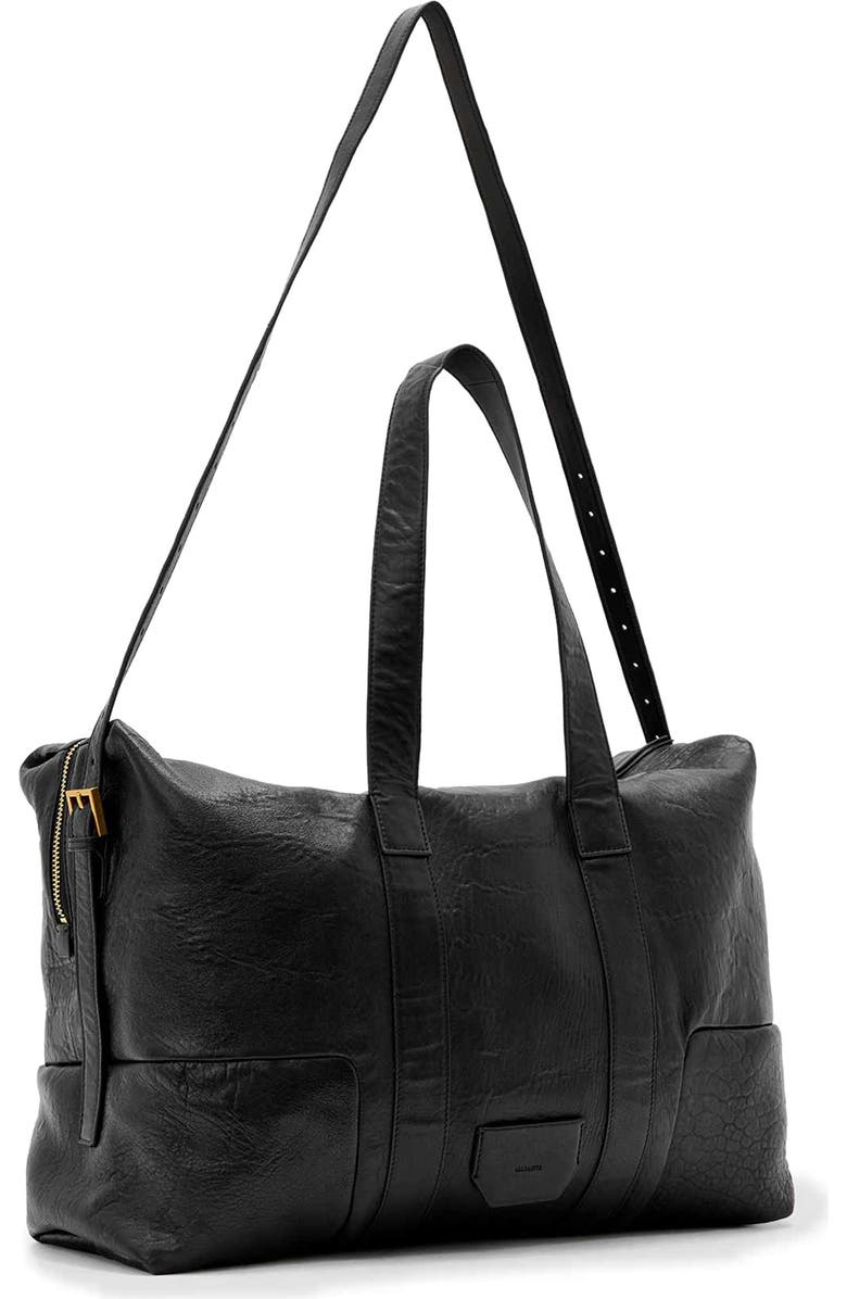 AllSaints Ares Grain Carryall Tote, Alternate, color, Black