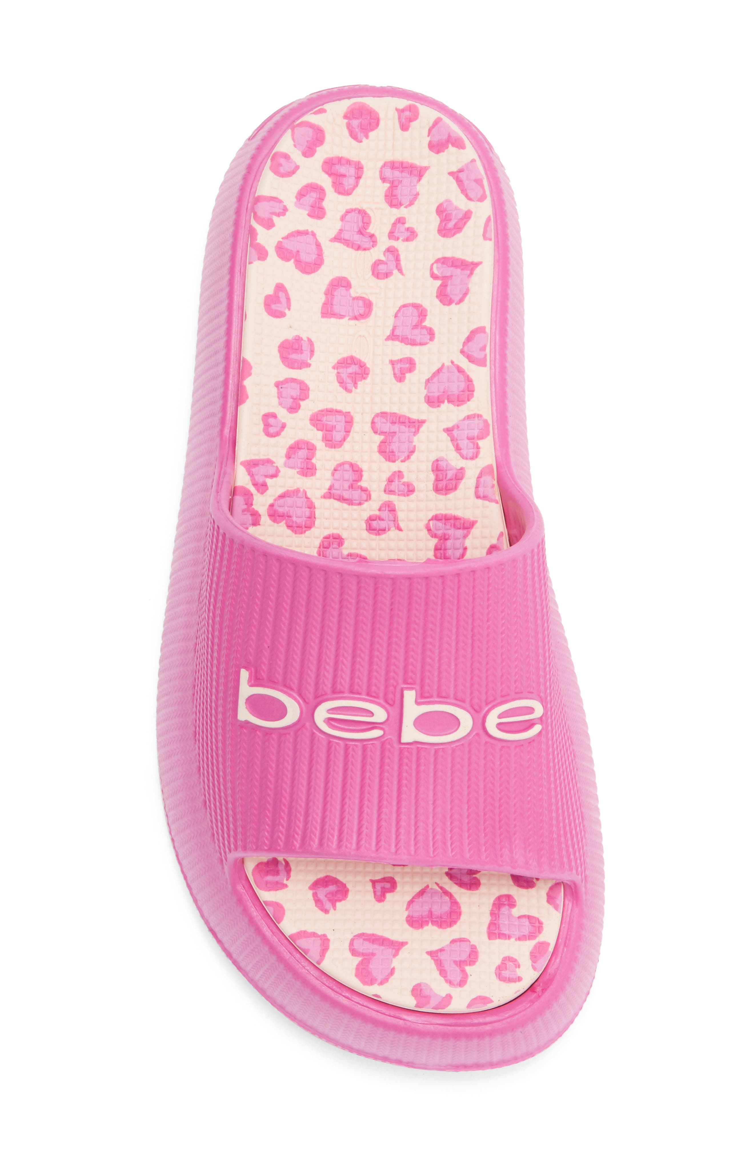 bebe Kids' Logo Accent Platform Slide Sandal, Alternate, color, 