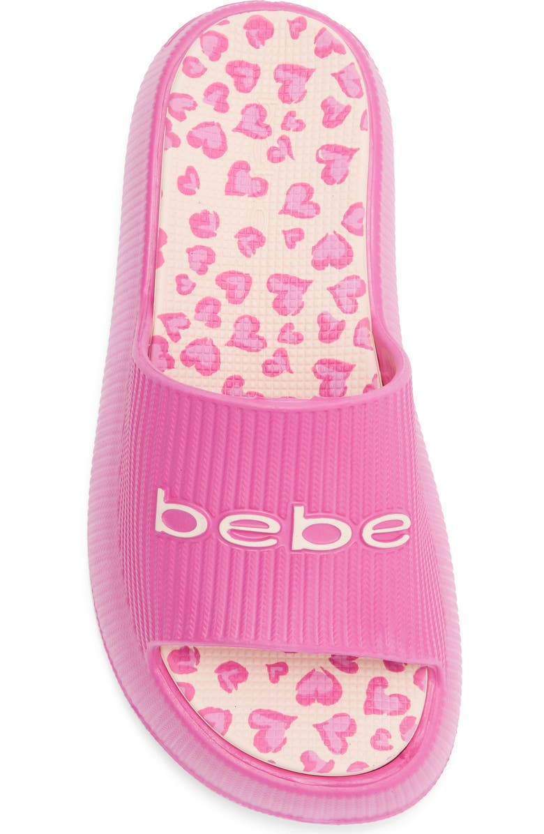 bebe Kids' Logo Accent Platform Slide Sandal, Alternate, color,