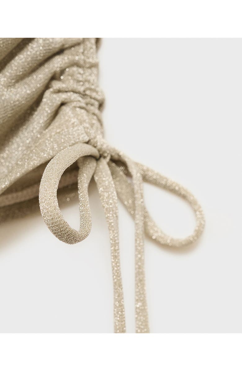 MANGO Cinched Cutout Metallic Miniskirt, Alternate, color, Gold