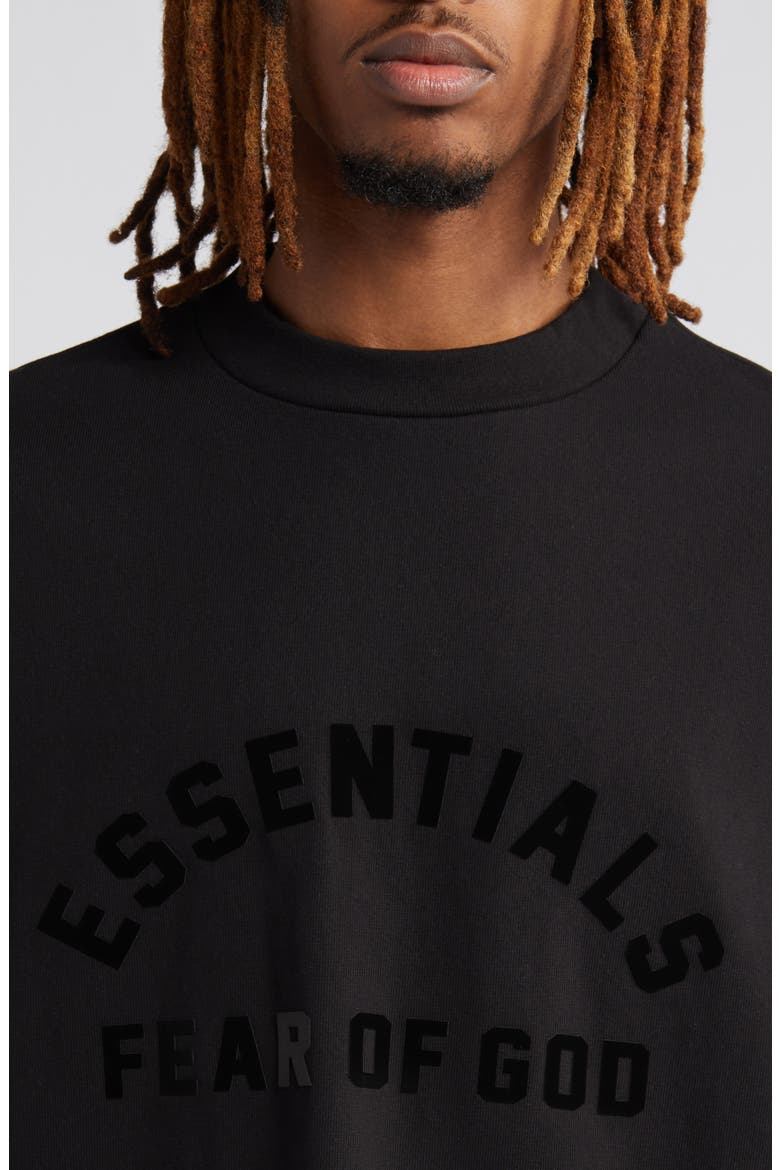 Oversize Long Sleeve Logo Graphic T-Shirt, Alternate, color, JET BLACK