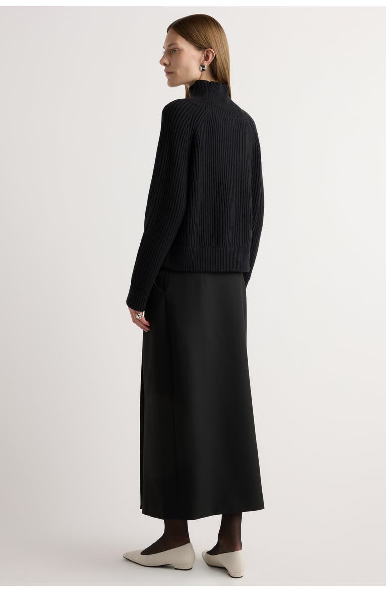 Modern Citizen Hadeel Organic Cotton-Wool Mock-Neck Sweater, Alternate, color, Black