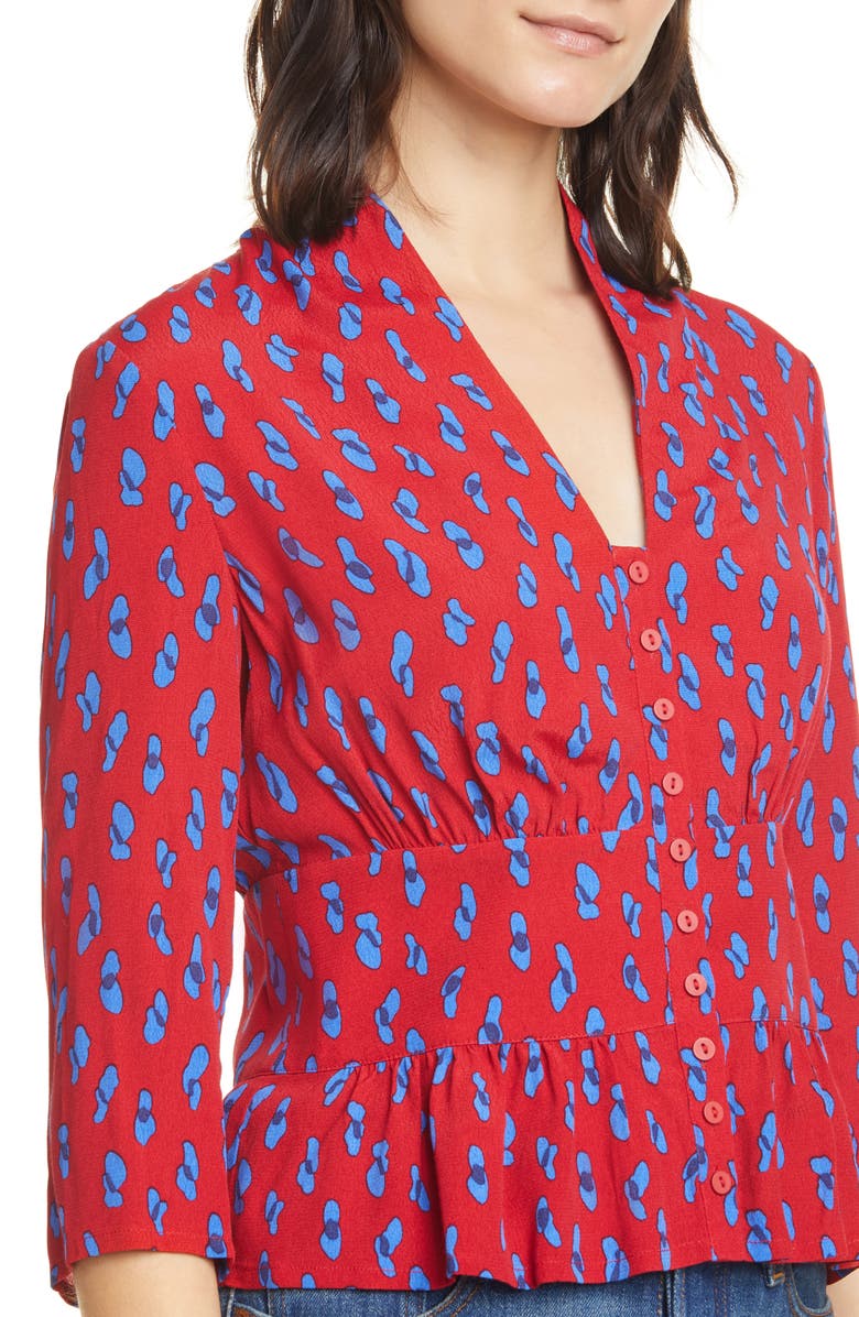 ba&sh Oana V-Neck Top, Alternate, color, 