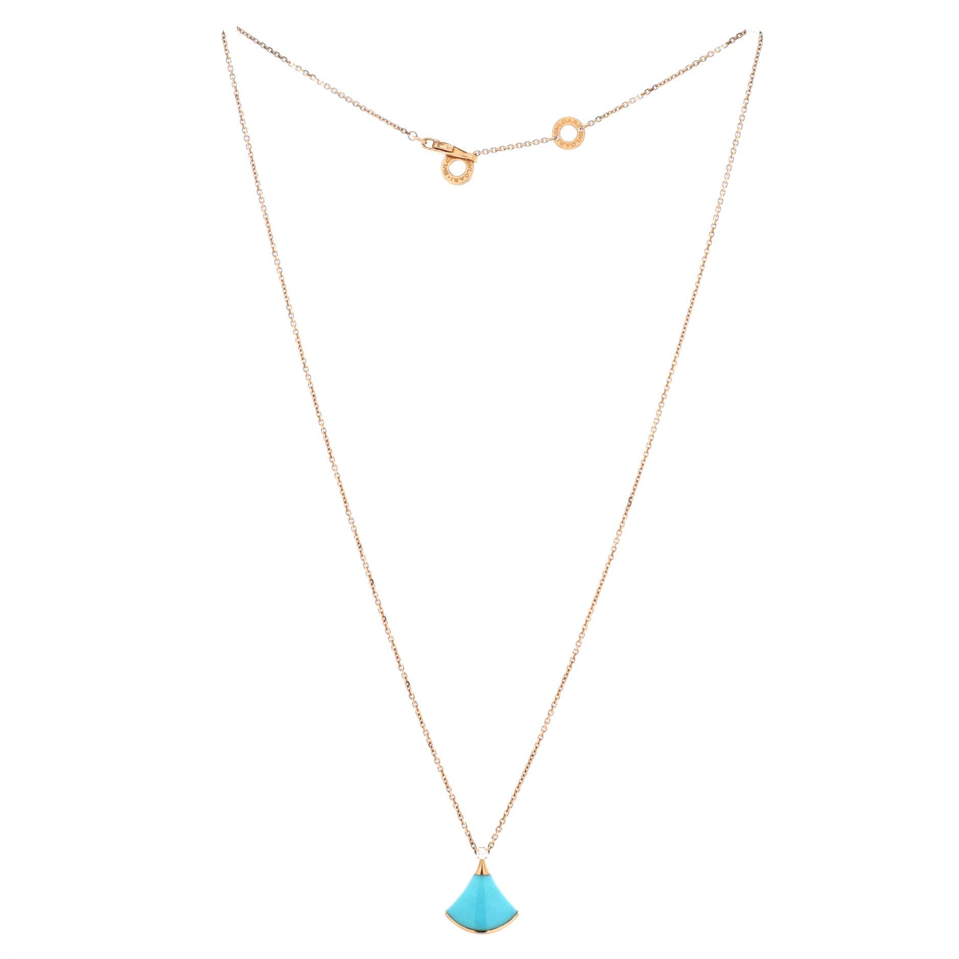 Divas' Dream Pendant Necklace 18K Rose Gold with Turquoise and Diamond Small, Alternate, color, Metallic Gold