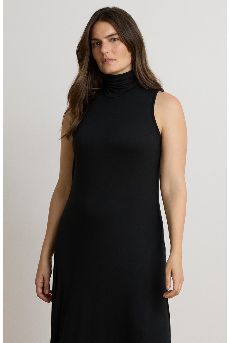 Sleeveless Stretch Jersey Maxi Dress, Alternate, color, BLACK