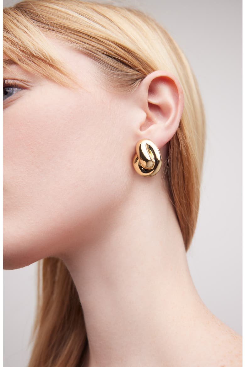 Small Knot Earrings, Alternate, color, YELLOW GOLD