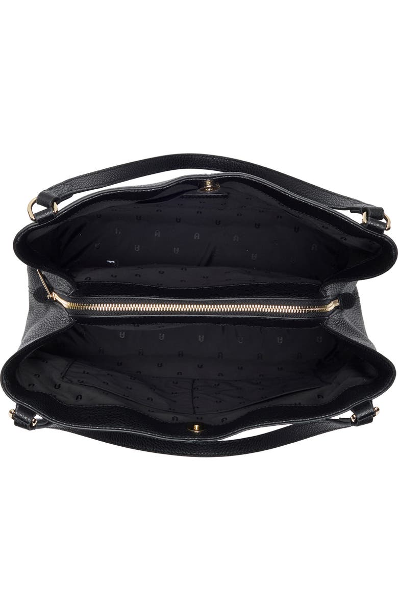 Furla Dafne Medium Leather Hobo Bag, Alternate, color, Nero
