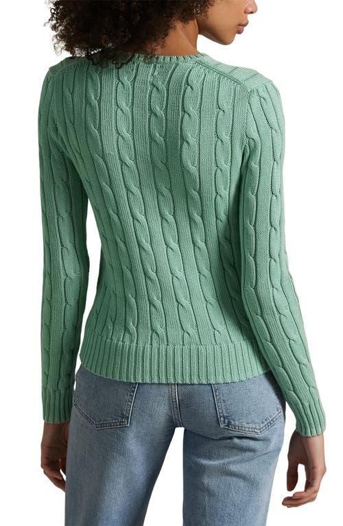 Polo Ralph Lauren Julianna Cotton Cable Sweater In Celadon