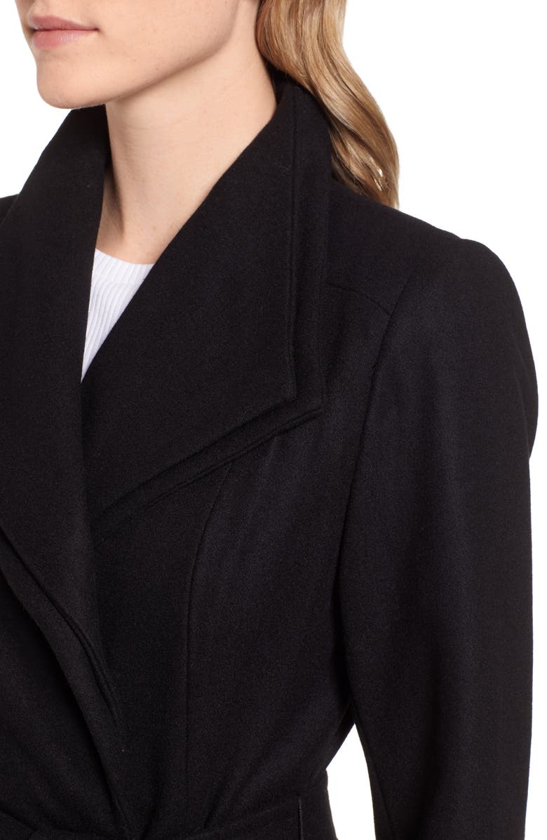 Kenneth Cole New York Double Lapel Wool Blend Wrap Coat, Alternate, color,