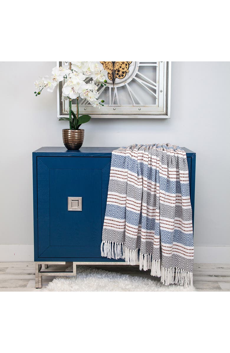 PARKLAND COLLECTION Kai Fringe Throw Blanket, Alternate, color, Gray