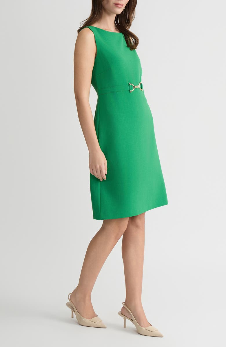 KASPER Belted Sheath Dress, Alternate, color, Lush Green