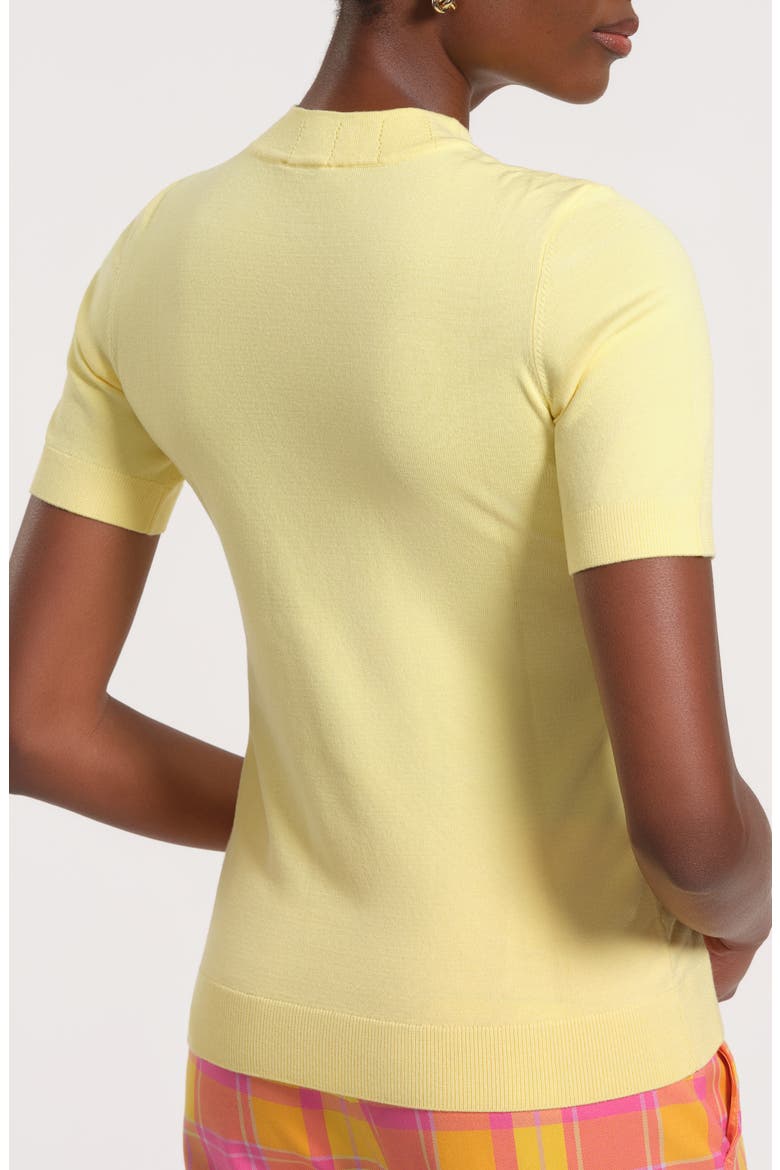 Mock Neck Short Sleeve Sweater, Alternate, color, BUTTER