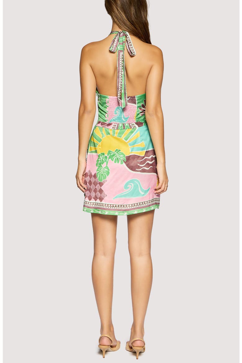 Isla Spell Halter Minidress, Alternate, color, GREEN-MULTI