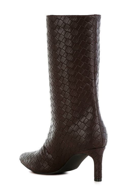 London Rag Mentha Woven Faux Leather Boot In Chocolate
