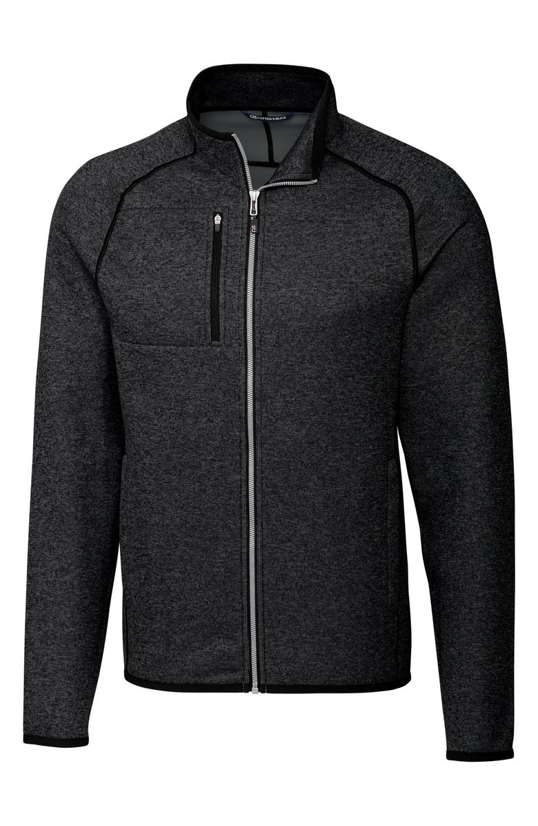 Cutter & Buck Mainsail Sweater Knit Full Zip Jacket, Main, color, Charcoal Heather