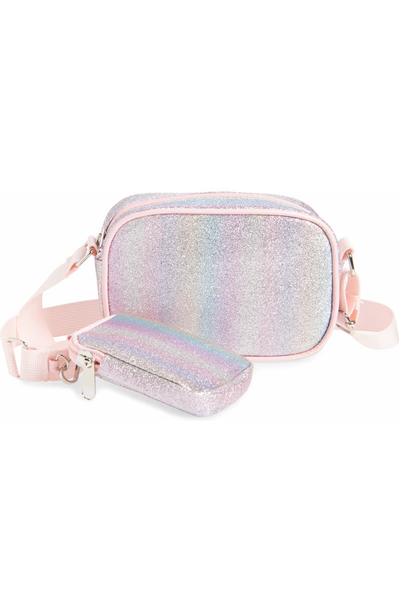 Capelli New York Kids' Glitter Faux Leather Crossbody Bag, Main, color,