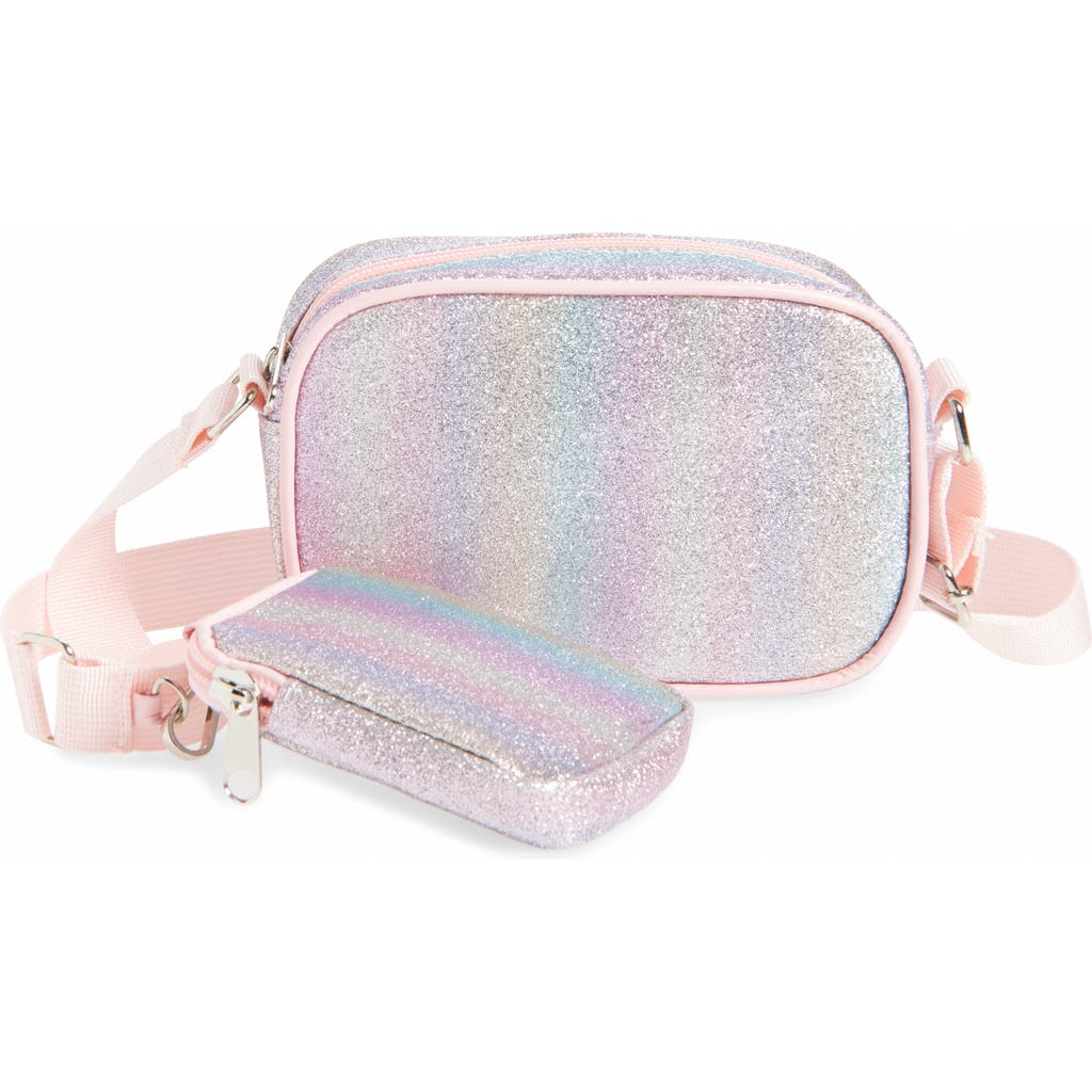 Capelli New York Kids' Glitter Faux Leather Crossbody Bag In Multi