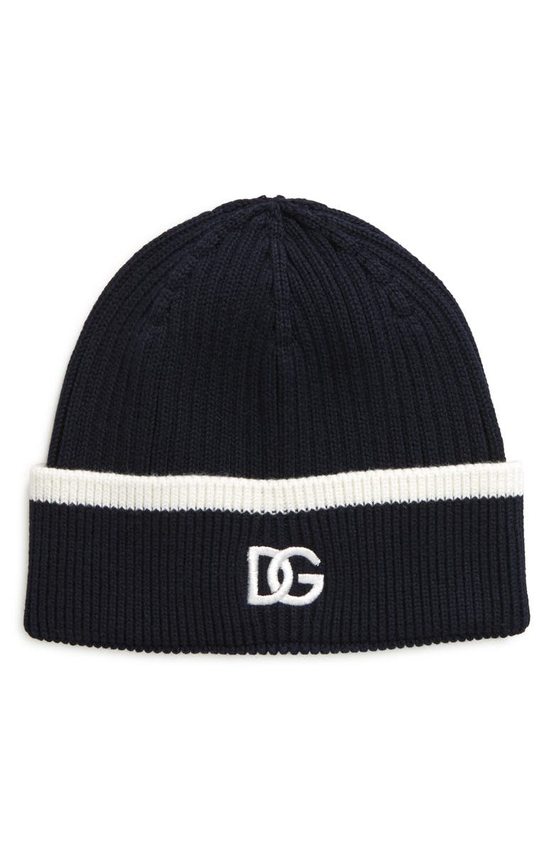 Dolce&Gabbana Logo Embroidered Beanie, Main, color, 