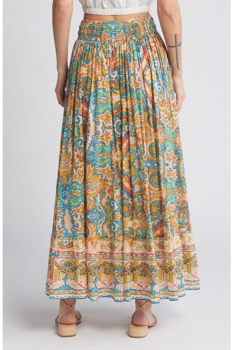 Raelynn Print Organic Cotton Maxi Skirt, Alternate, color, LAS PALMAS PRINT