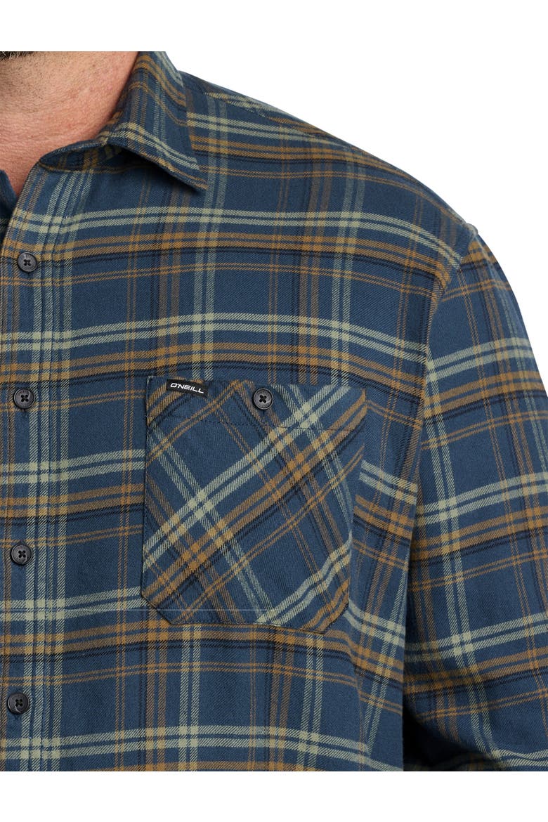 Big & Tall Redmond Plaid Stretch Flannel Sport Shirt, Alternate, color, MIDNIGHT NAVY