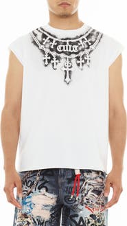 Cult of Individuality Stencil Cap Sleeve Cotton T-Shirt