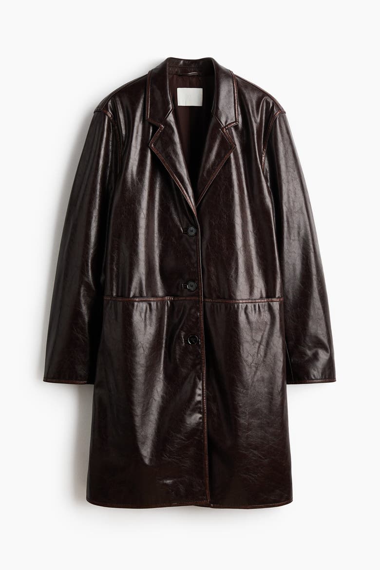 Coated Coat, Alternate, color, Dark brown