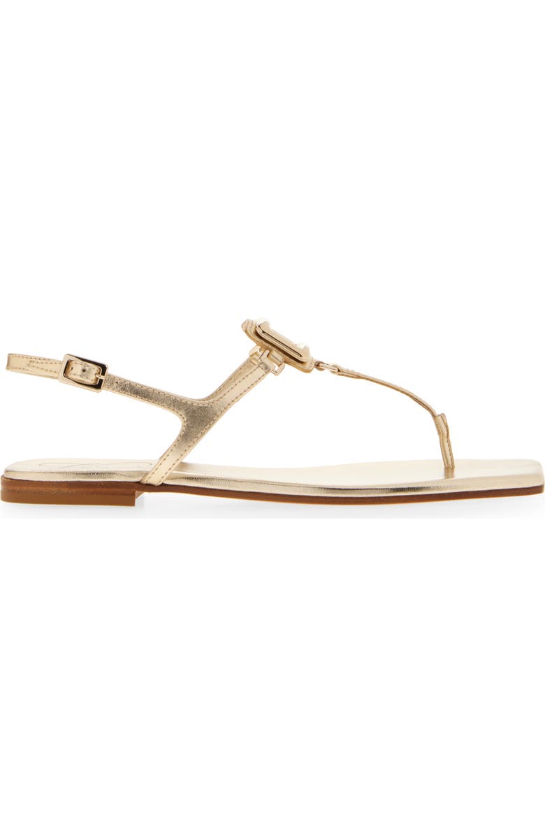 Roger Vivier Viv by the Sea Metallic T-Strap Sandal, Alternate, color, Oro Chiaro