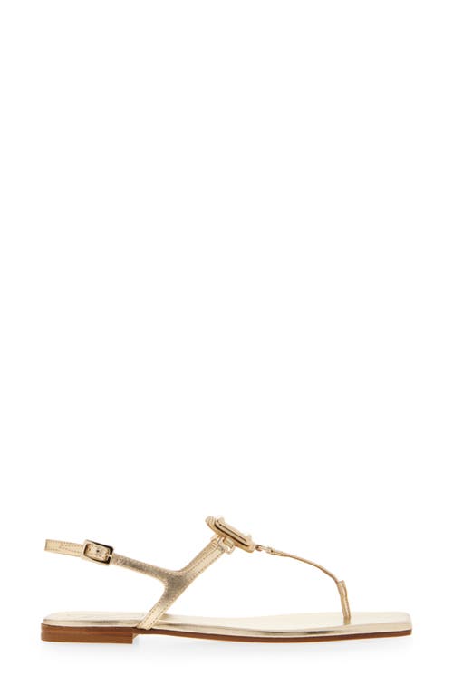 Roger Vivier Viv By The Sea Metallic T-strap Sandal In Oro Chiaro