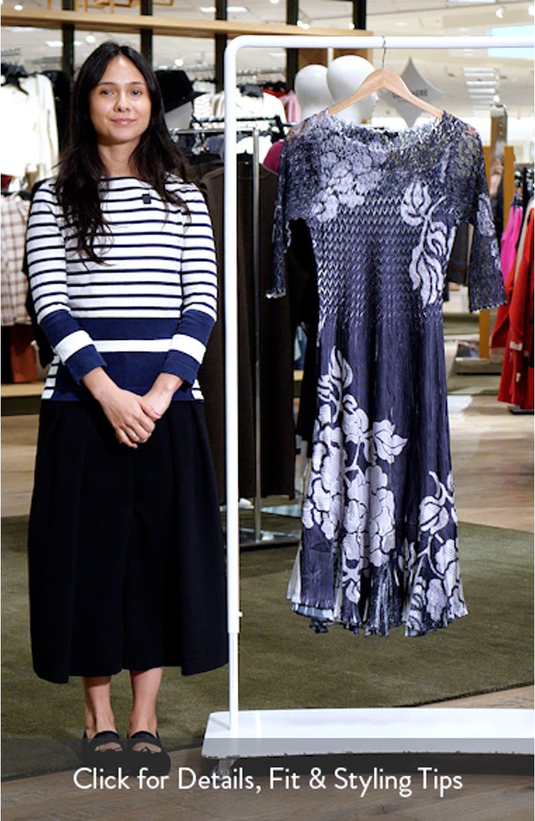 Lace Sleeve Charmeuse & Chiffon Cocktail Dress, sales video thumbnail