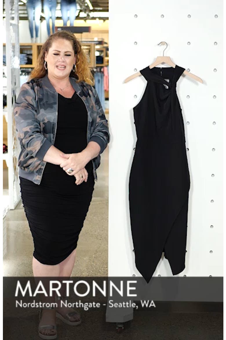 Twist Front Asymmetrical Cocktail Dress video