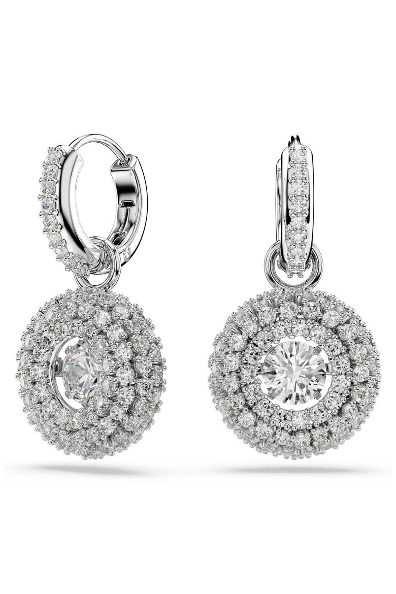 Sublima Drop Earrings, Main, color, WHITE RHODIUM
