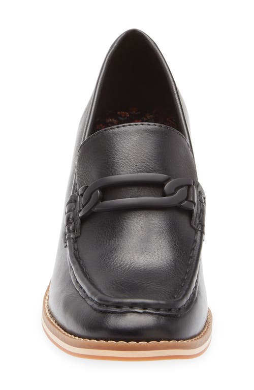 Korks Camilla Block Heel Loafer In Black