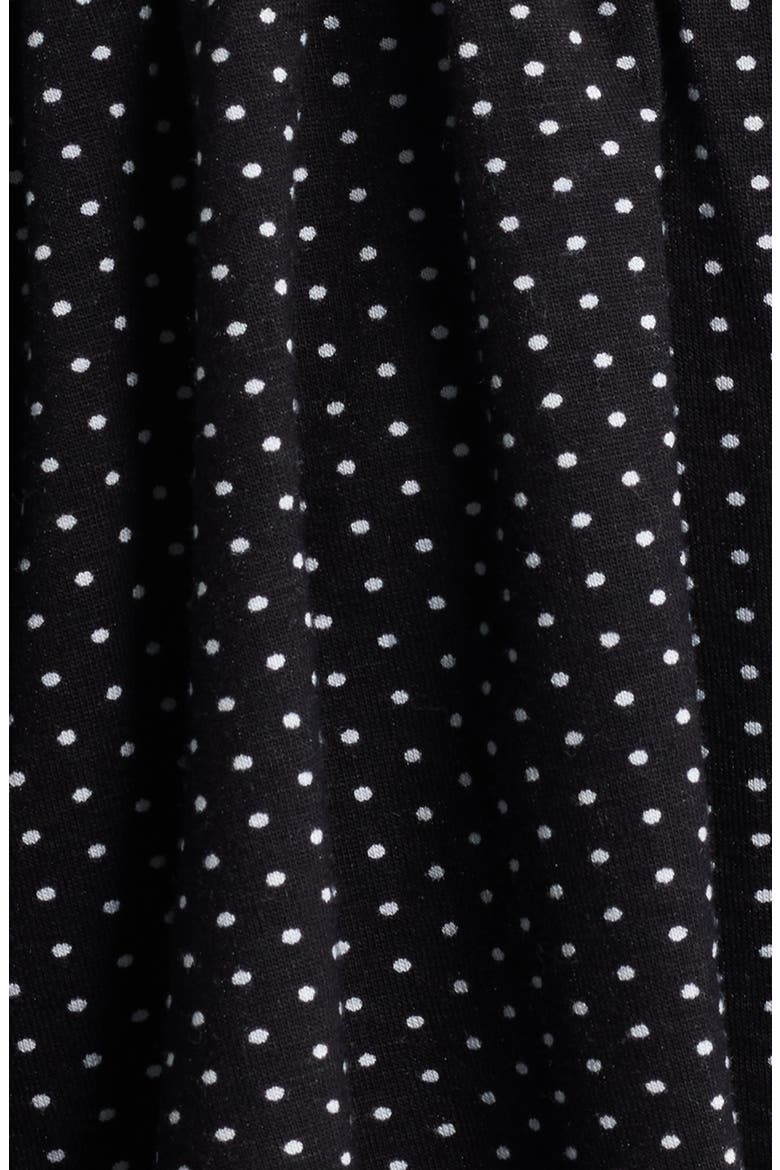 Polka Dot Peplum Top, Alternate, color, BLACK