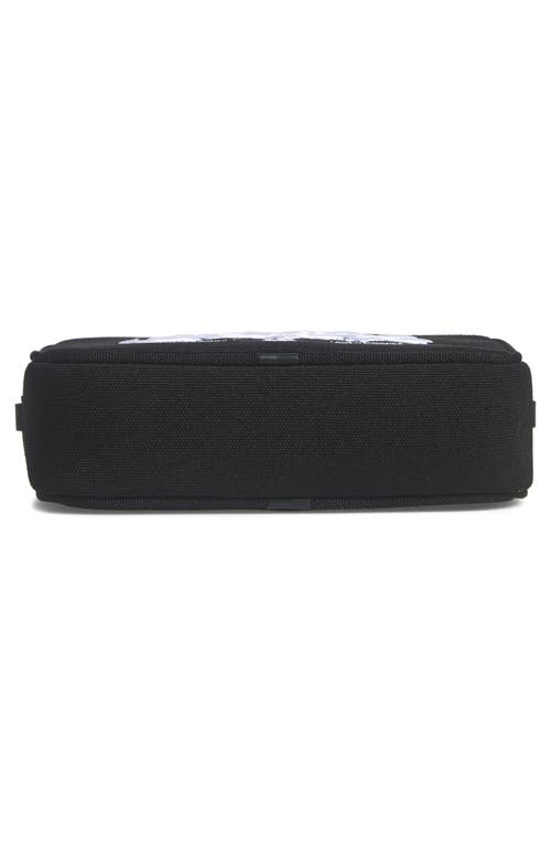 Amiri Bones Stacked Embroidered Canvas Camera Bag In Black