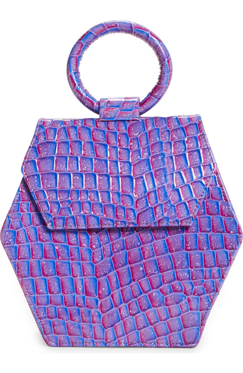 Anima Iris Zuri Croc Embossed Leather Top Handle Bag, Main, color,