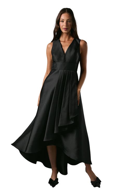 Coast Sleeveless Plunge Waterfall Maxi Dress In Gold