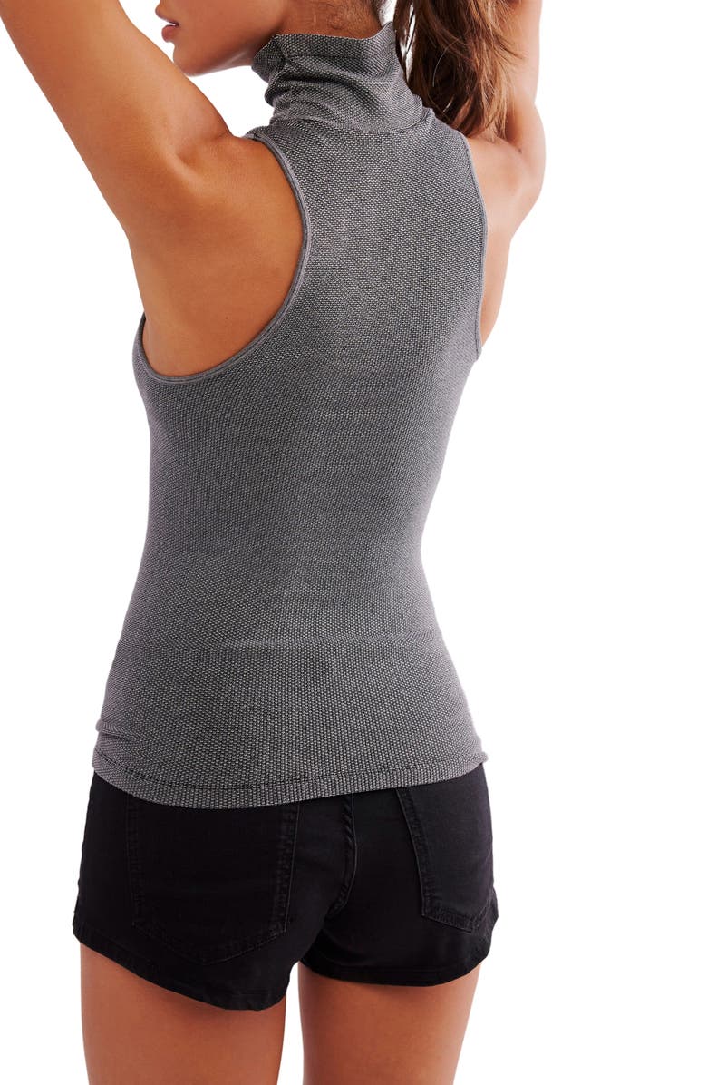 Free People Always Ready Turtleneck Shell, Alternate, color, Black