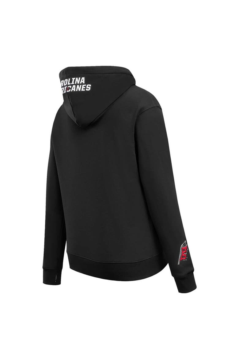 Women's Pro Standard Black Carolina Hurricanes Classic Chenille Pullover Hoodie, Alternate, color, Black