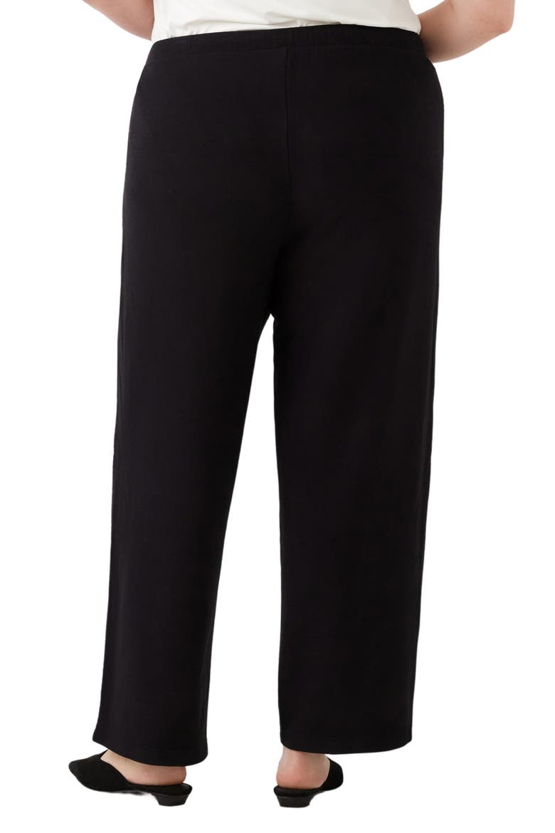 Edge Stitch Wide Leg Sweatpants, Alternate, color, BLACK