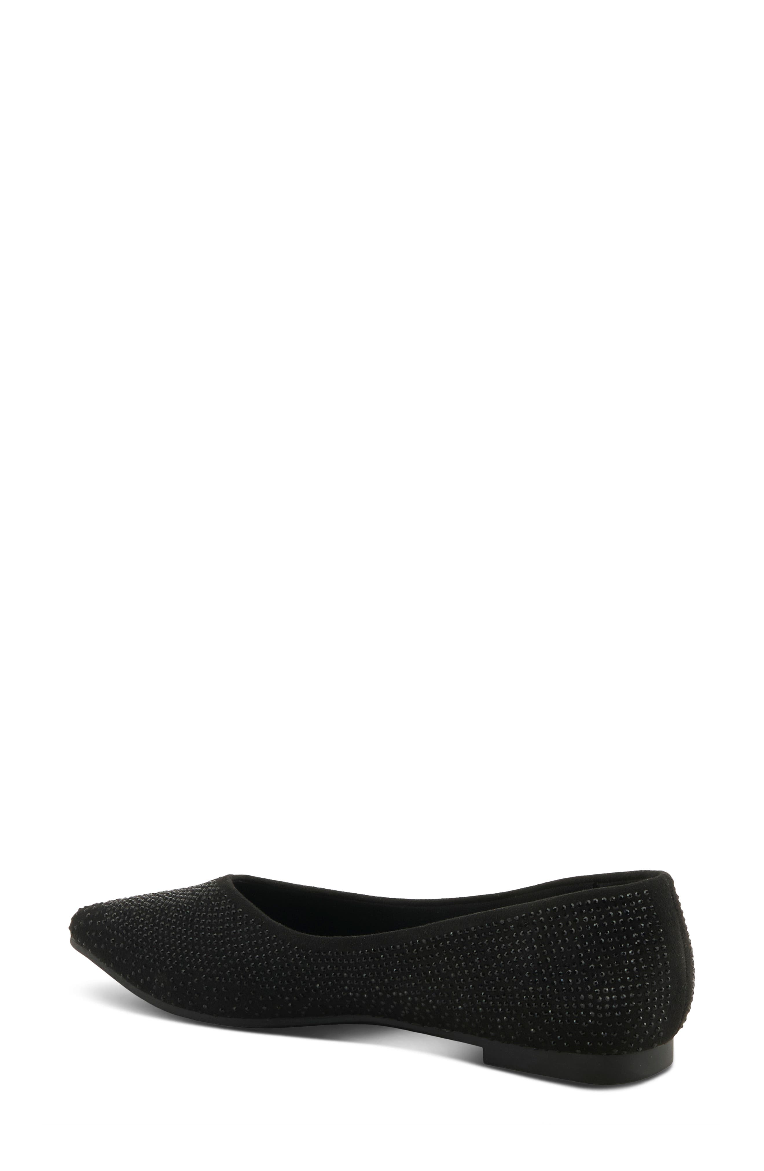 Lowen Rhinestone Embellished Flat, Alternate, color, BLACK