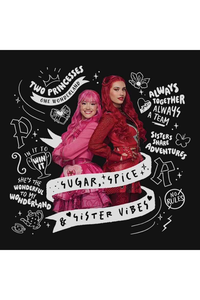 Girl's Descendants Wicked Wonderland Sugar Spice Sister Vibes  Graphic T-Shirt, Alternate, color, Black