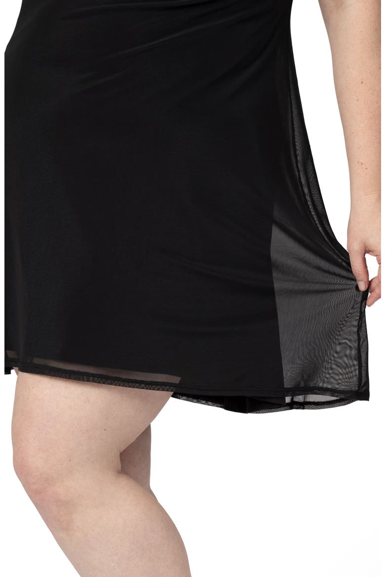 Aurora Mesh Nursing Nightgown, Alternate, color, BLACK