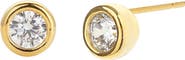 Bearfruit Jewelry Sterling Silver 18k Gold Plated Margot Stud Earrings Crystal Minimal