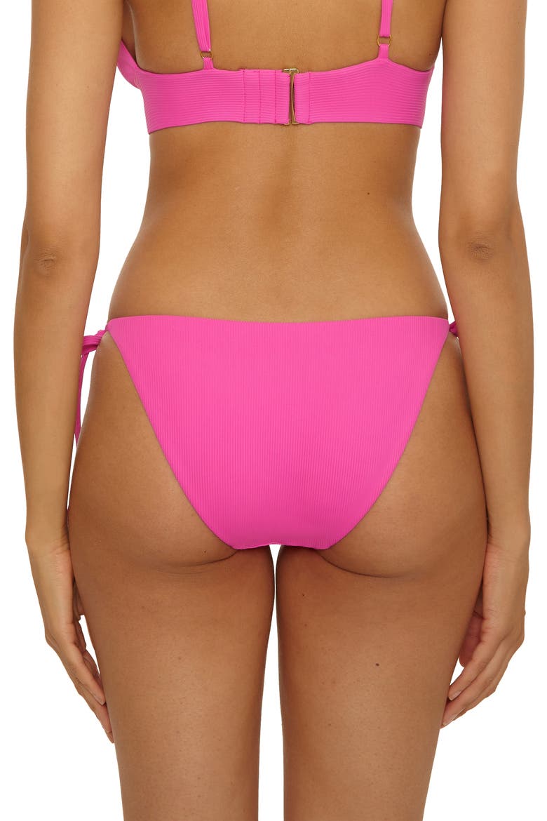 Modern Edge Beaded Side Tie Bikini Bottoms, Alternate, color, ROSE BERRY