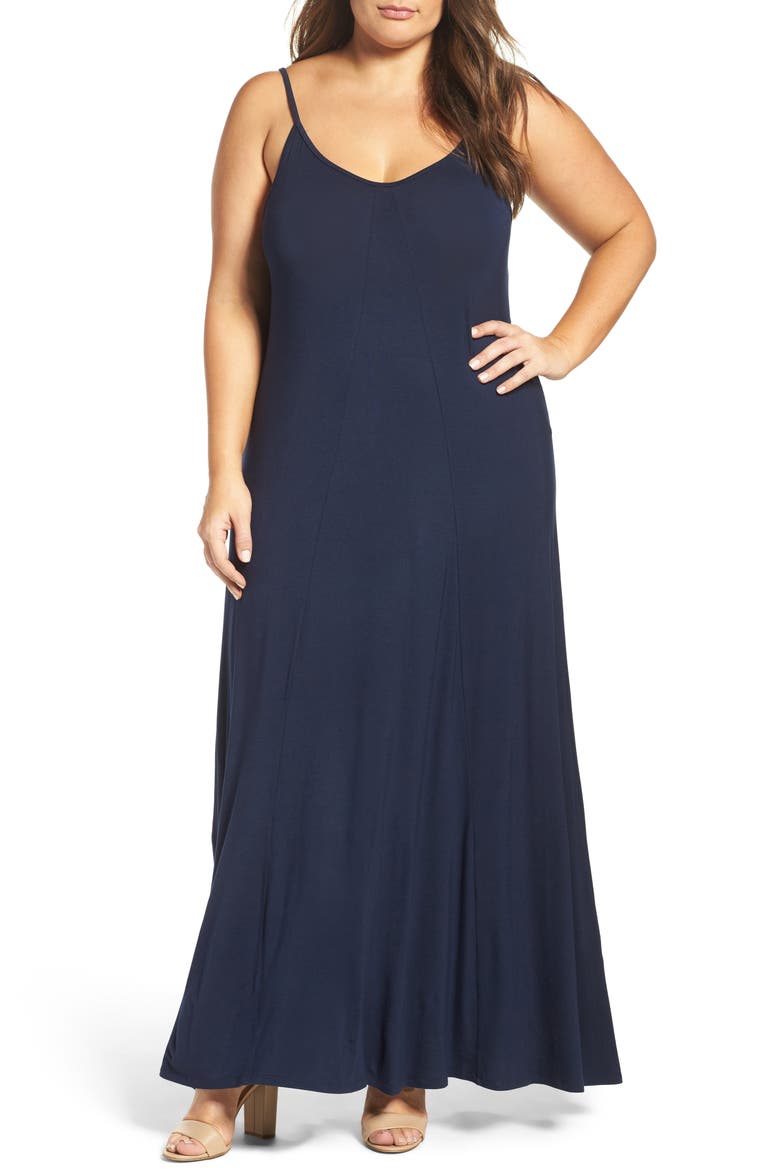 A-Line Maxi Dress, Main, color, MIDNIGHT